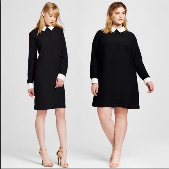 Victoria Beckham x Target Collab Black Dress White Bunny Collar Size XL - Picture 1 of 8